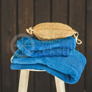 Cotton terry towel dark blue